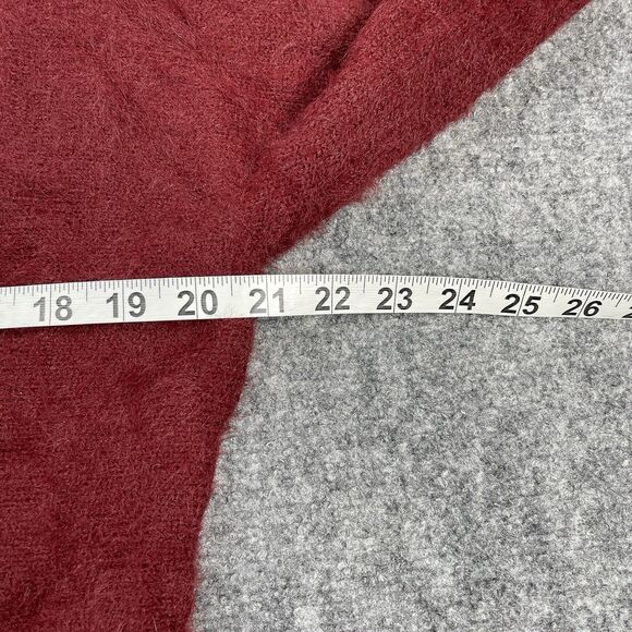 Red By BKE Buckle Sweater Eyelash Knit Lace Womens Small Oversized NEW W Tags - Picture 8 of 11